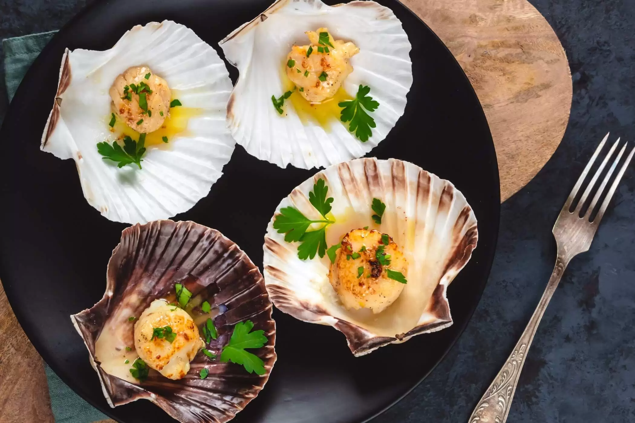 Scallops Served In Shell